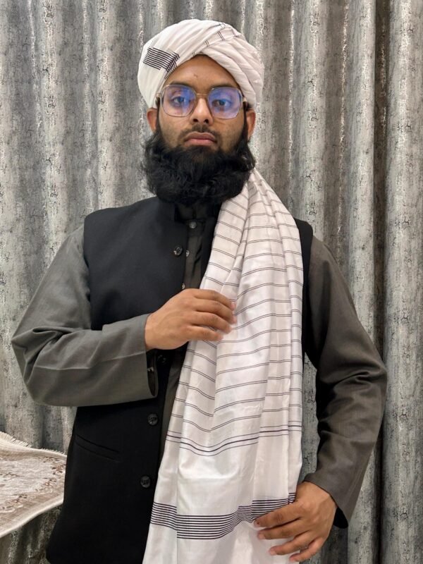 Premium Polyester Afghani Amama  5 Meter Full Size | 36 Pana Traditional Turban | Elegant Draped Finish