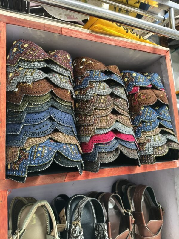 Maroon Sindhi Cap – Traditional Embroidered Topi | Free Size | Cultural Heritage Design