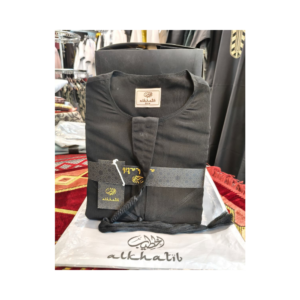 Al Khatib Omani Thobe – Classic Black Embroidered Jubba