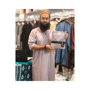 Al Khatib Moroccan Thobe – Dusty Mauve Embroidered Jubba