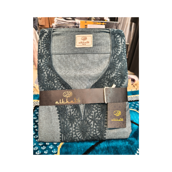 Al Khatib Moroccan Thobe – Ocean Teal Embroidered Jubba