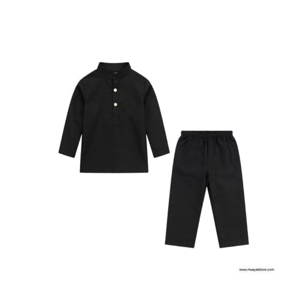 Kids Black Kurta Pajama Set – Newborn Zero Size (13 Inch) | Traditional Baby Ethnic Wear