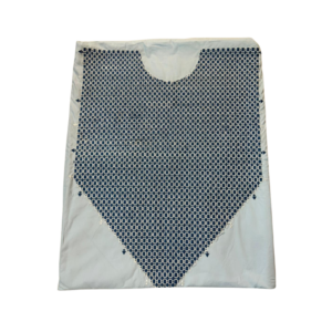 Original Afghani Suit – Light Blue with Royal Blue Heavy Embroidery (4.5 Meter Full Size)