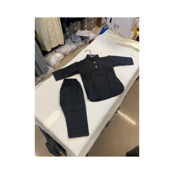 Kids Black Kurta Pajama Set – Newborn Zero Size (13 Inch) | Traditional Baby Ethnic Wear