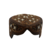 Chocolate Brown Sindhi Cap – Premium Golden & White Embroidered Traditional Topi | Free Size