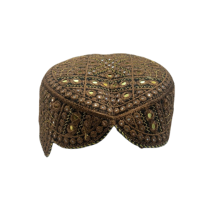 Dark Brown Sindhi Cap – Premium Embroidered Traditional Topi | Free Size