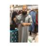 Al Khatib Moroccan Thobe – Steel Grey Embroidered Jubba