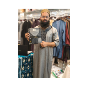 Al Khatib Moroccan Thobe – Steel Grey Embroidered Jubba