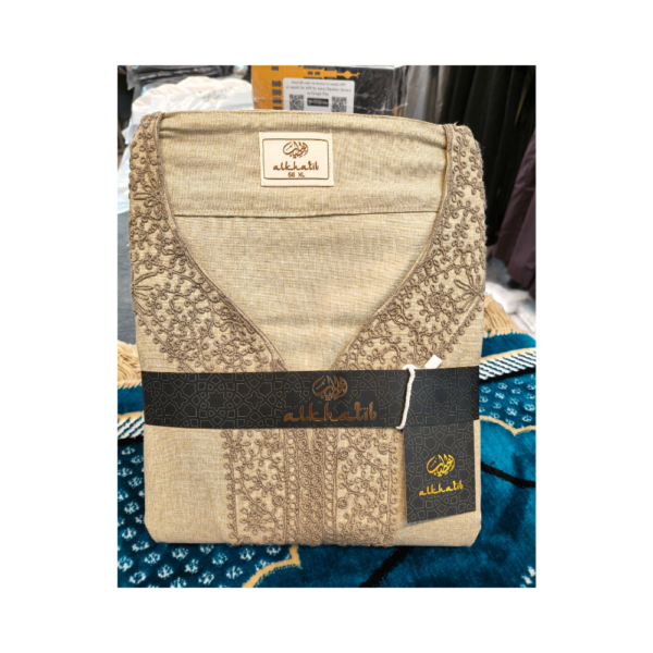 Al Khatib Moroccan Thobe – Classic Cream Embroidered Jubba