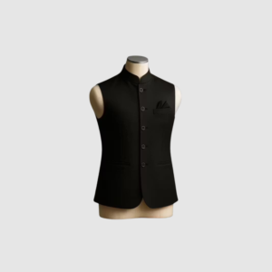 Men’s Classic Black Sadri Waistcoat