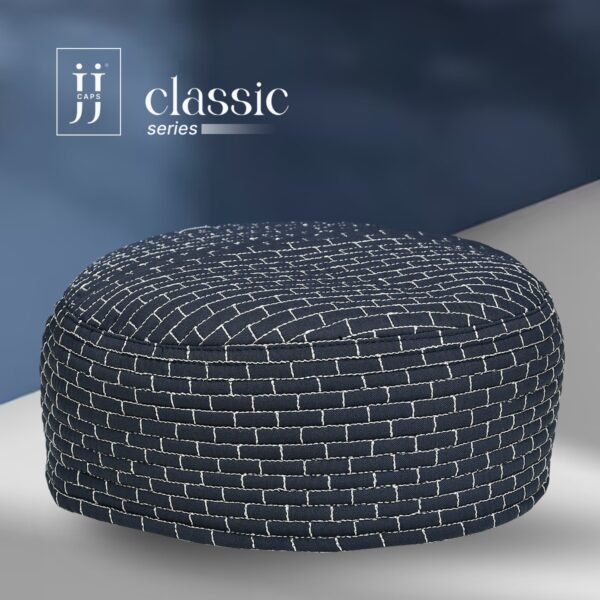 Elegant Patterned JJ Cap – Steel Blue