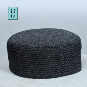 Paisley Embroidered JJ Cap – Charcoal Black