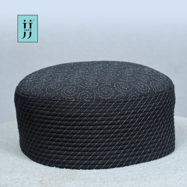 Paisley Embroidered JJ Cap – Charcoal Black