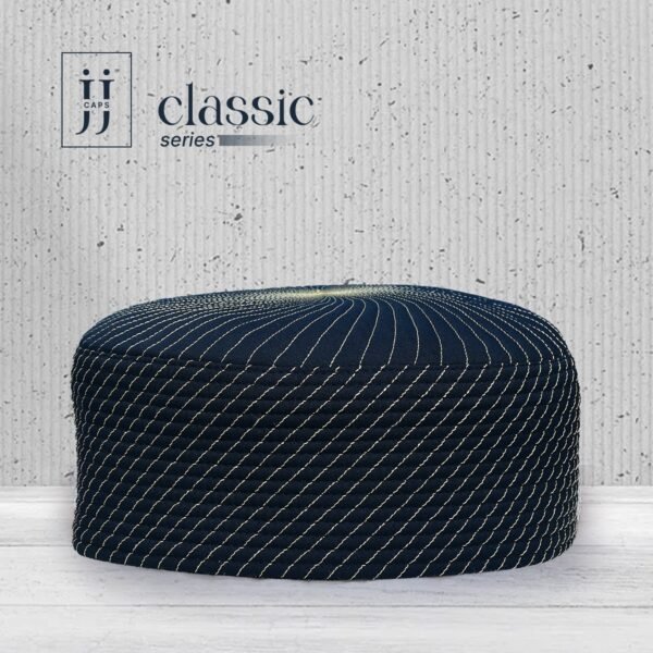 Radial Line Stitch JJ Cap – Deep Navy Blue