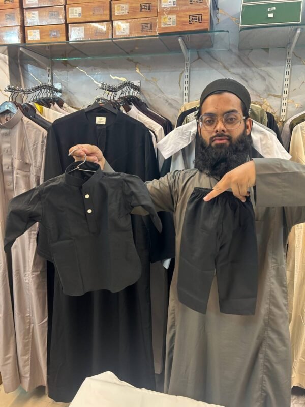 Kids Black Kurta Pajama Set – Newborn Zero Size (13 Inch) | Traditional Baby Ethnic Wear