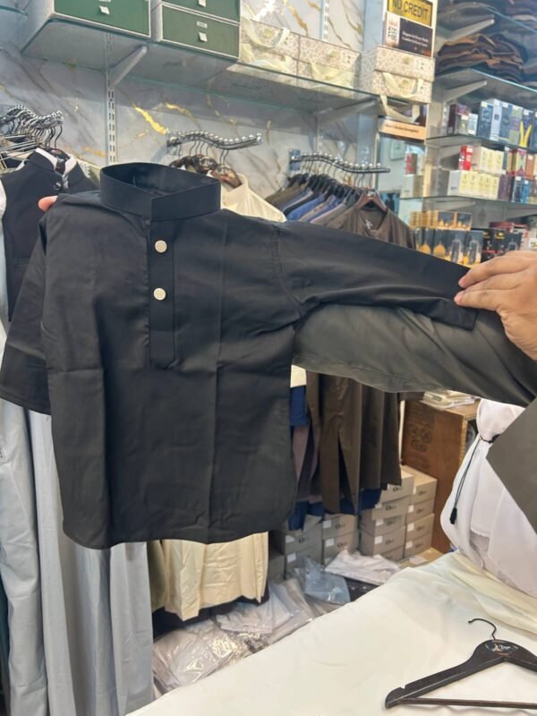 Kids Black Kurta Pajama Set – Newborn Zero Size (13 Inch) | Traditional Baby Ethnic Wear