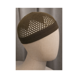 Premium Coffee Brown Kufi Cap – Islamic Prayer Topi (Free Size)