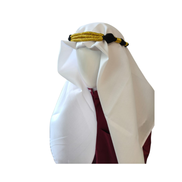 Royal Gold Tassel Iqal with Premium White Shemaq – Arabian Agal Headwear Set | Ceremonial Saudi Style