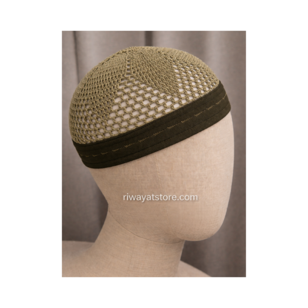 Premium Khaki Kufi Cap – Islamic Prayer Topi (Free Size)