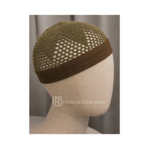 Premium Olive Green Kufi Cap – Islamic Prayer Topi (Free Size)