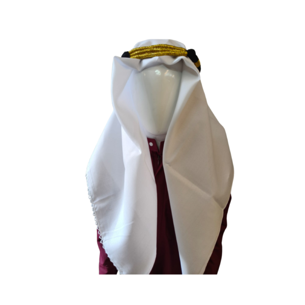 Royal Gold Tassel Iqal with Premium White Shemaq – Arabian Agal Headwear Set | Ceremonial Saudi Style