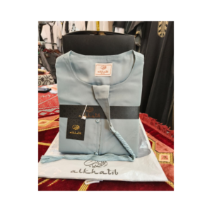 Al Khatib Omani Thobe – Classic Sky Blue Embroidered Jubba