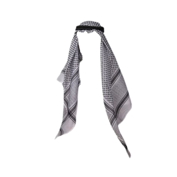 Premium Black & White Shemaq with Iqal – Traditional Arab Headscarf Set (58×58)