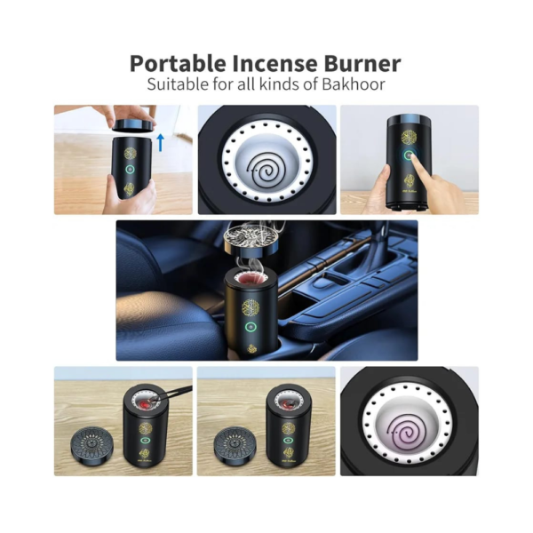 Luxury Rechargeable Electronic Bakhoor Burner – Portable Oud Incense Burner with USB Charging