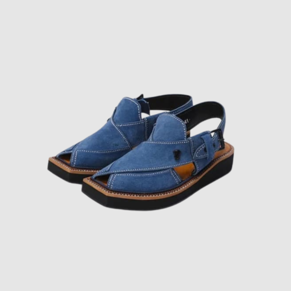 Riwayat Store Product Images raheb (10) Original Peshawari Pakhtoon Chappal Sky Blue Suede