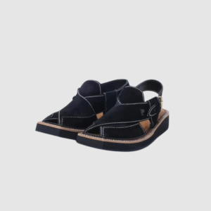 Original Peshawari Pakhtoon Chappal Black Suede
